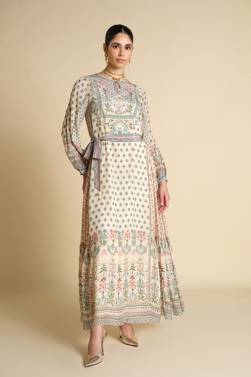 Azhaki Printed Kaftan - Natural, Natural, image 1